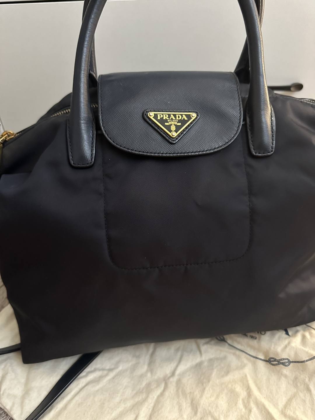 Prada Tessuto Dark Blue Nylon Tote with straps - photo 3