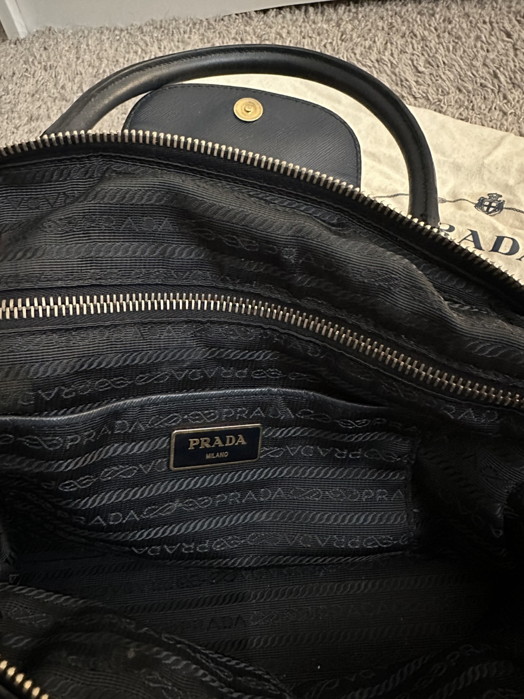 Prada Tessuto Dark Blue Nylon Tote with straps - photo 5
