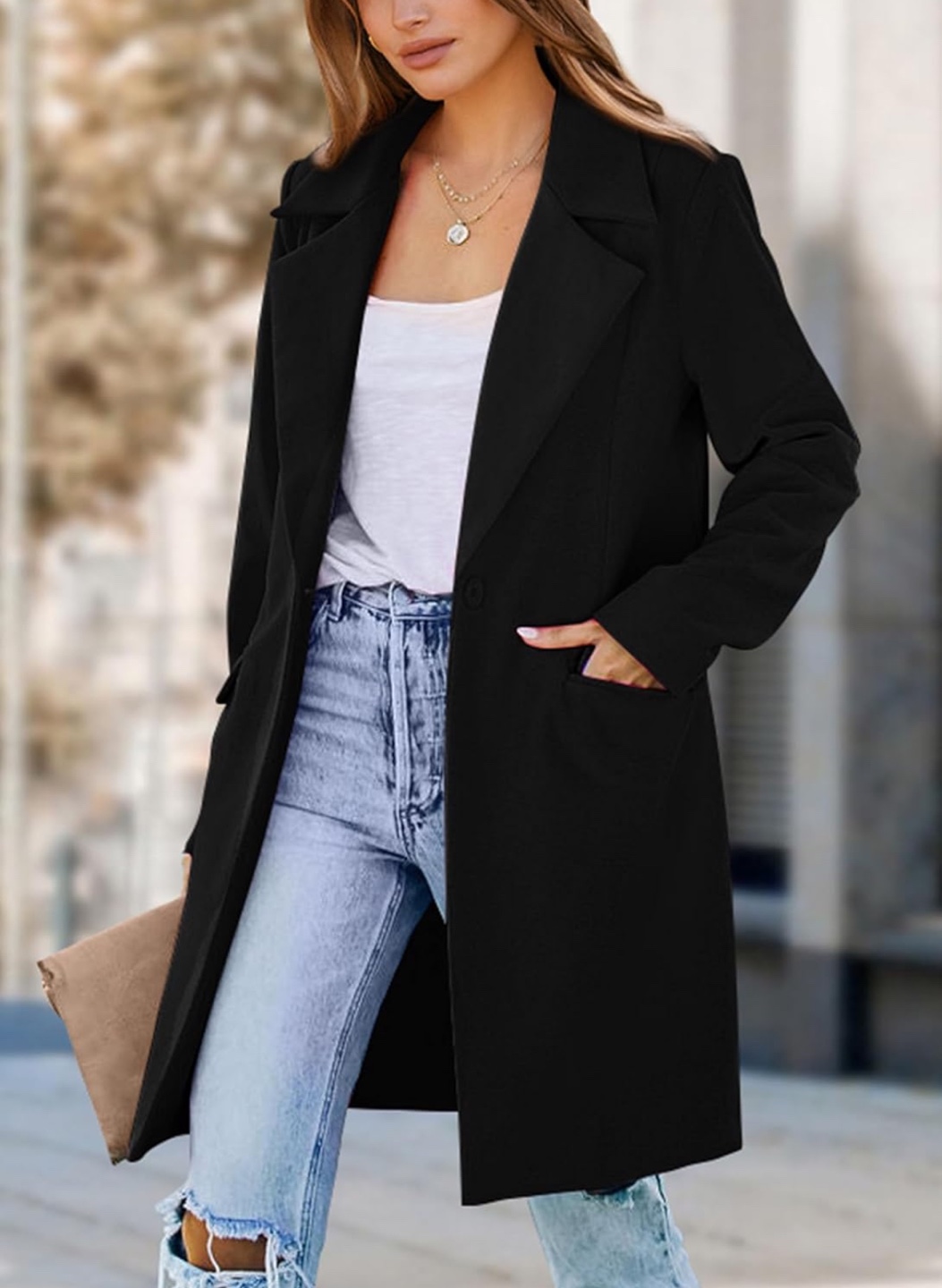 NEW!! PRETTYGARDEN  Long Blazer Jacket with Pockets - photo 5