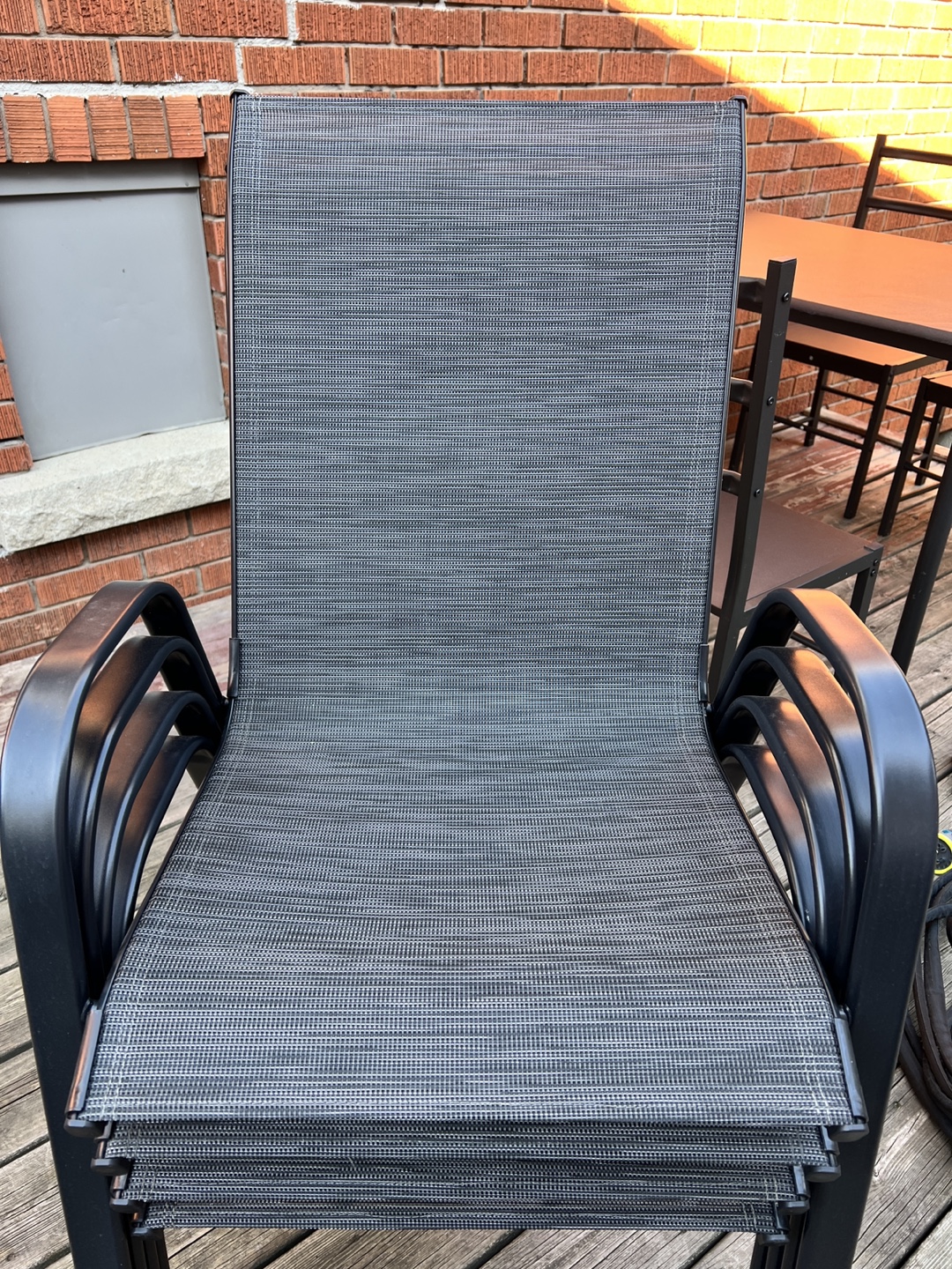 4-Piece Patio Chairs Camping Garden Chairs with Armrest - photo 2