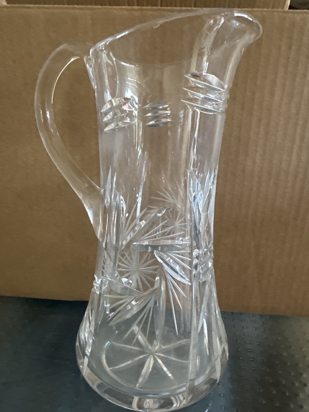 Vintage Glass Pitcher Pinwheel Design