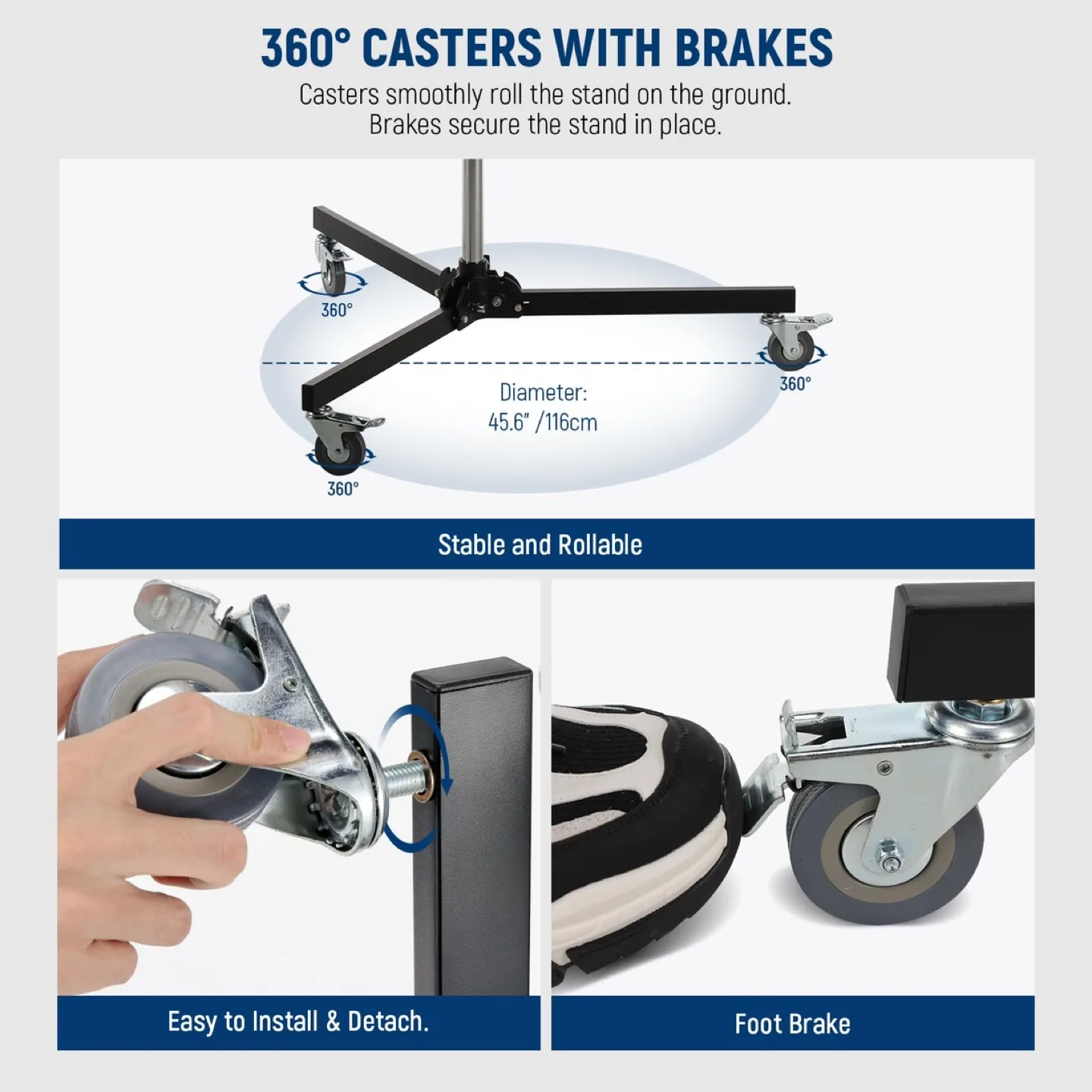 New NEEWER 88"/224cm Light Stand Stainless Steel Heavy Duty image indicator(6)