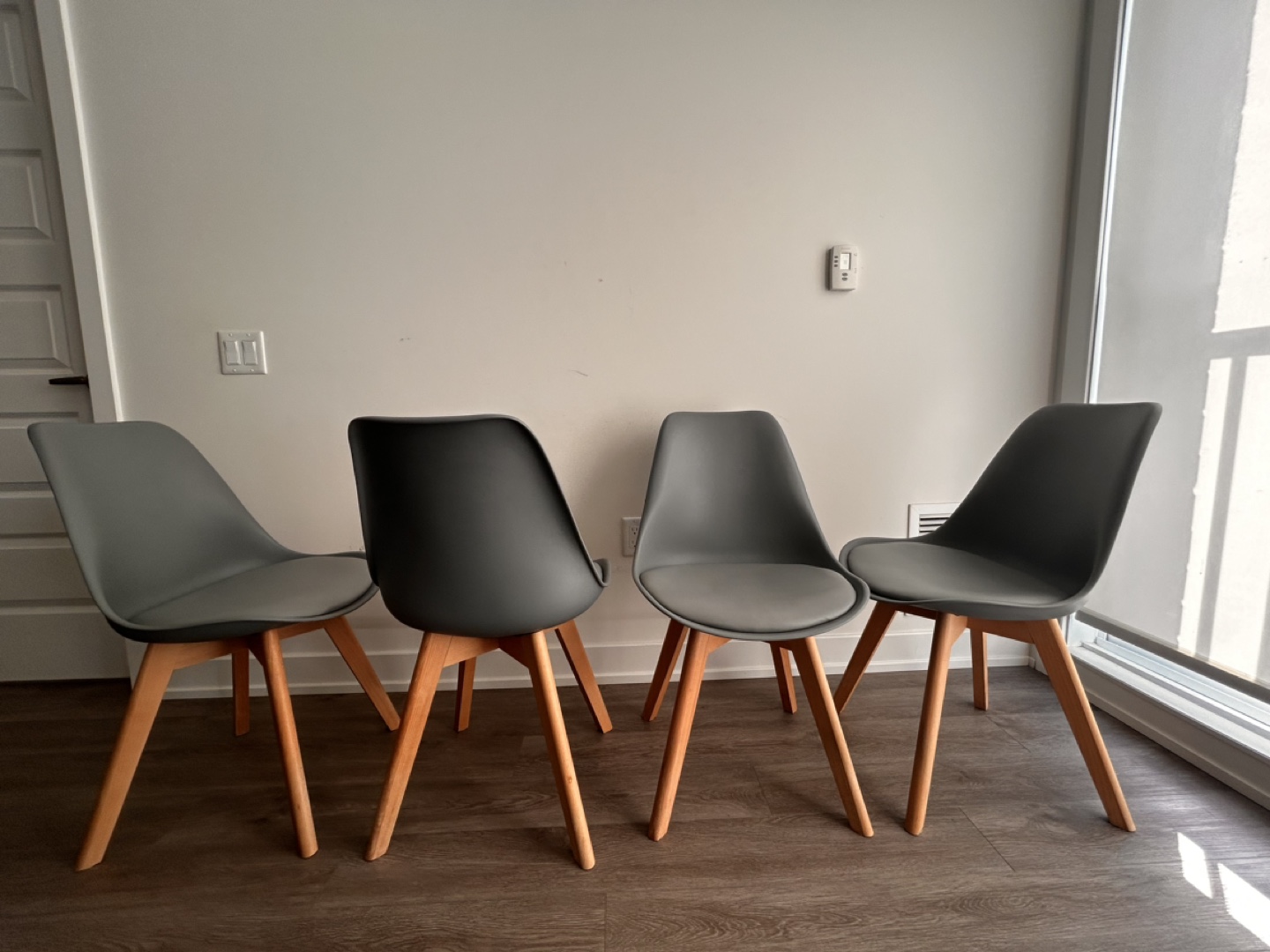 Set of 4 Grey Dining Chairs - photo 2