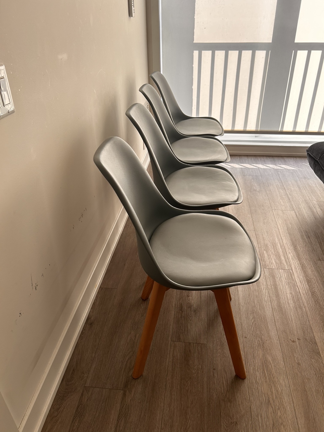 Set of 4 Grey Dining Chairs - photo 3