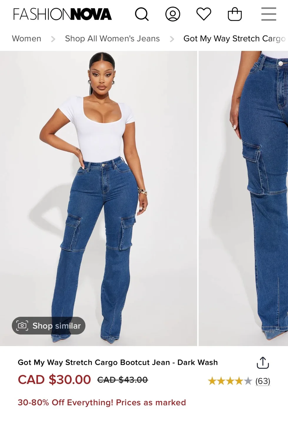 Fashion Nova Cargo Bootcut Jeans