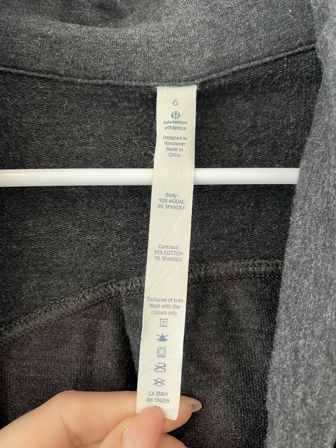 Lululemon cardigan modal&cotton activewear sweater grey size 6 - photo 2