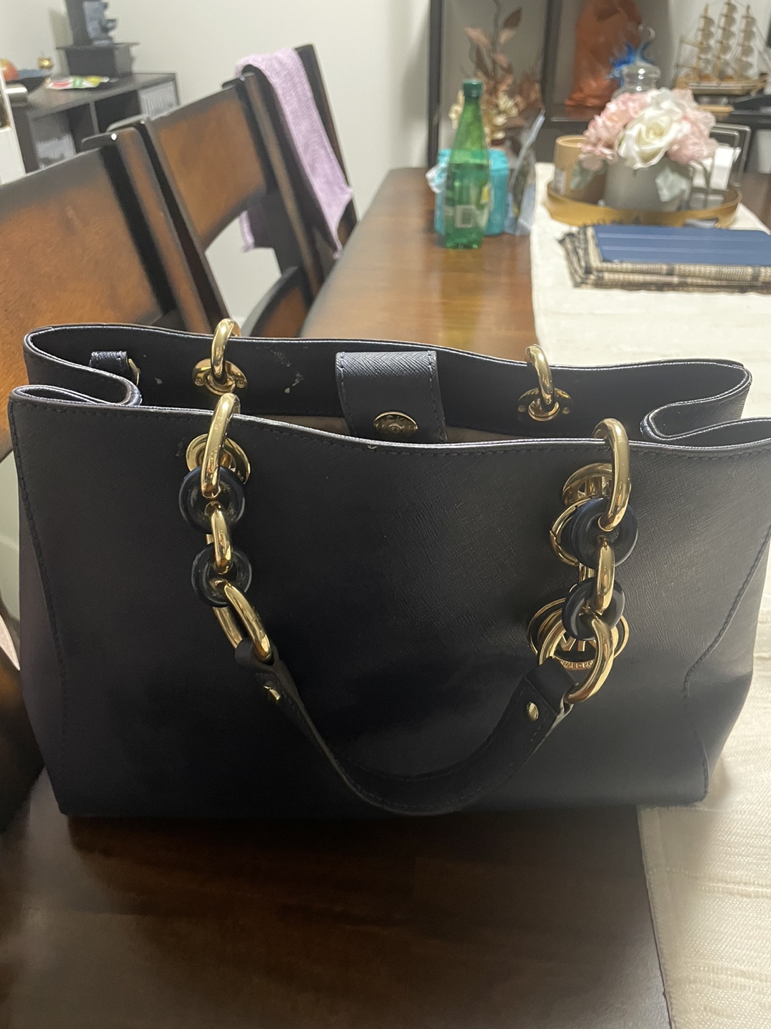 Michael Kors Blue Chain Strap Tote Bag - photo 5
