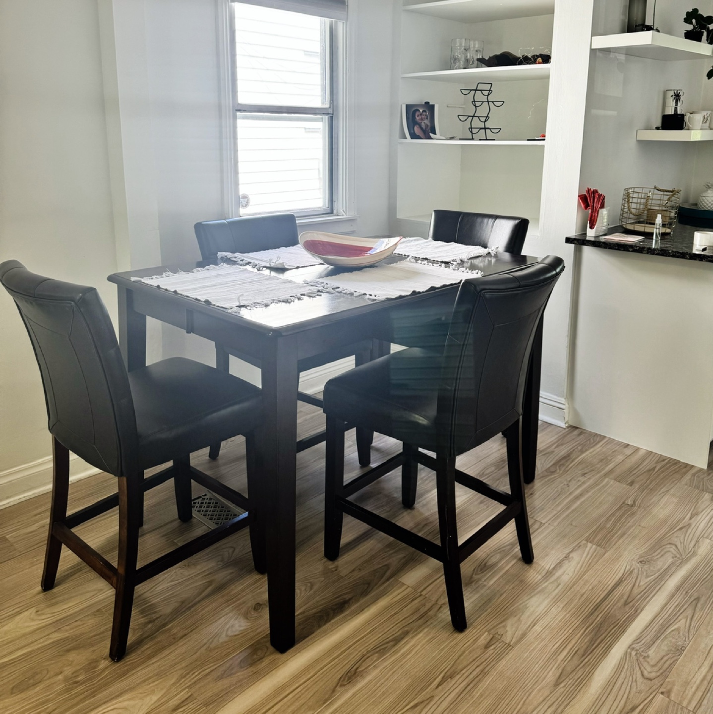 Black Dining Table and 4 Chairs Set