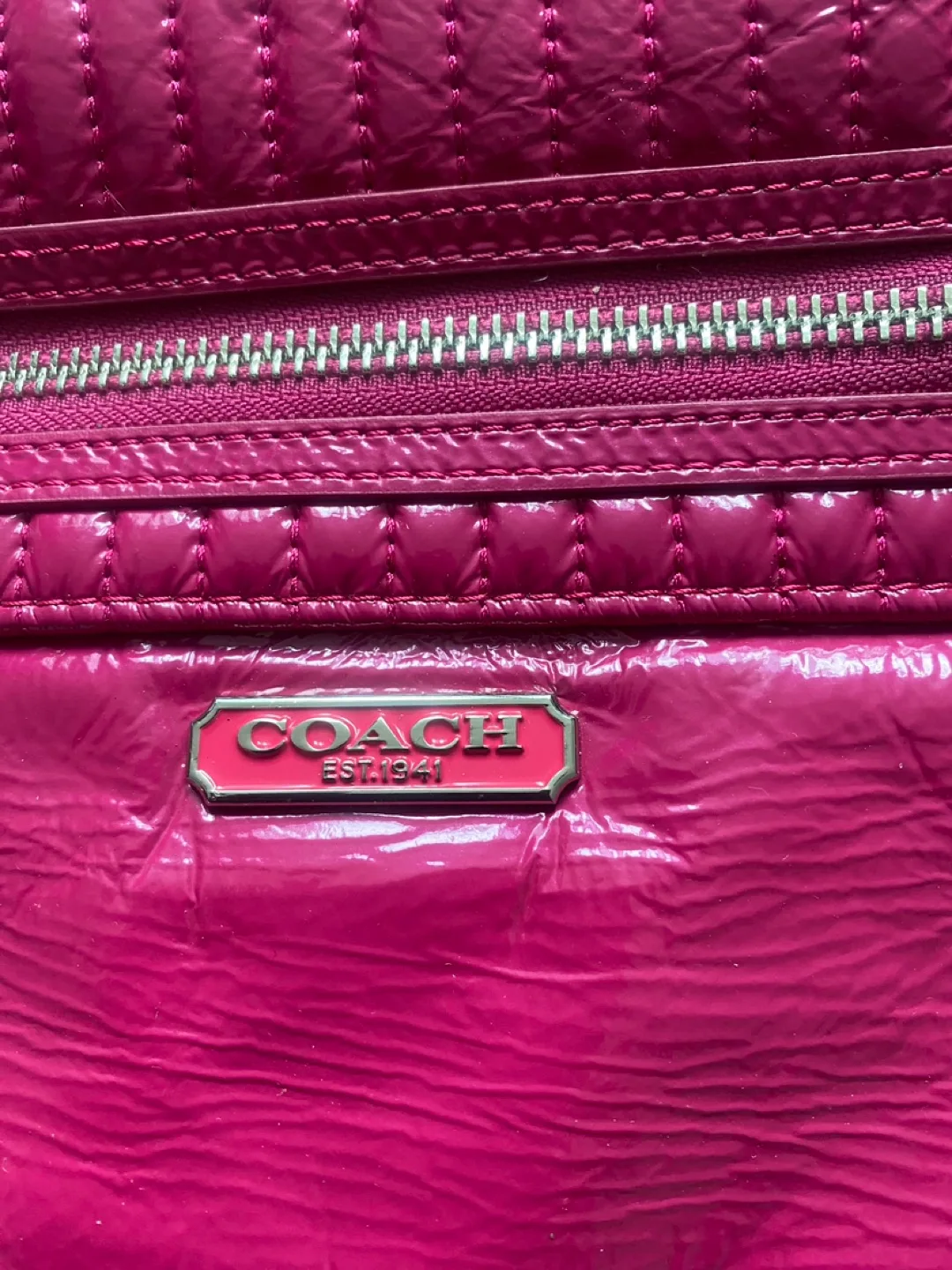 Coach Pink Patent Leather Bag image indicator(2)