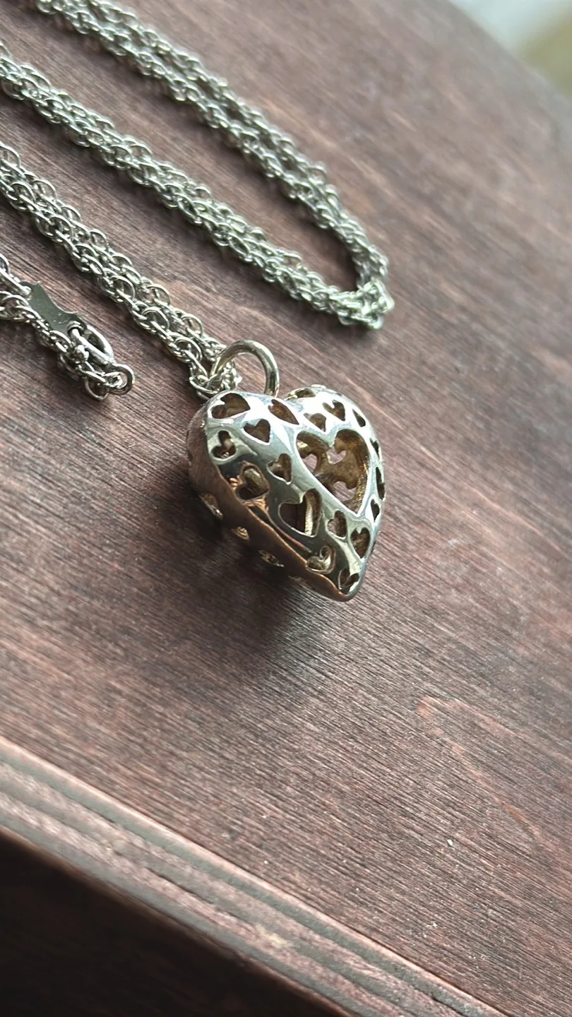 NWOT Sterling Silver Heart Necklace image indicator(3)