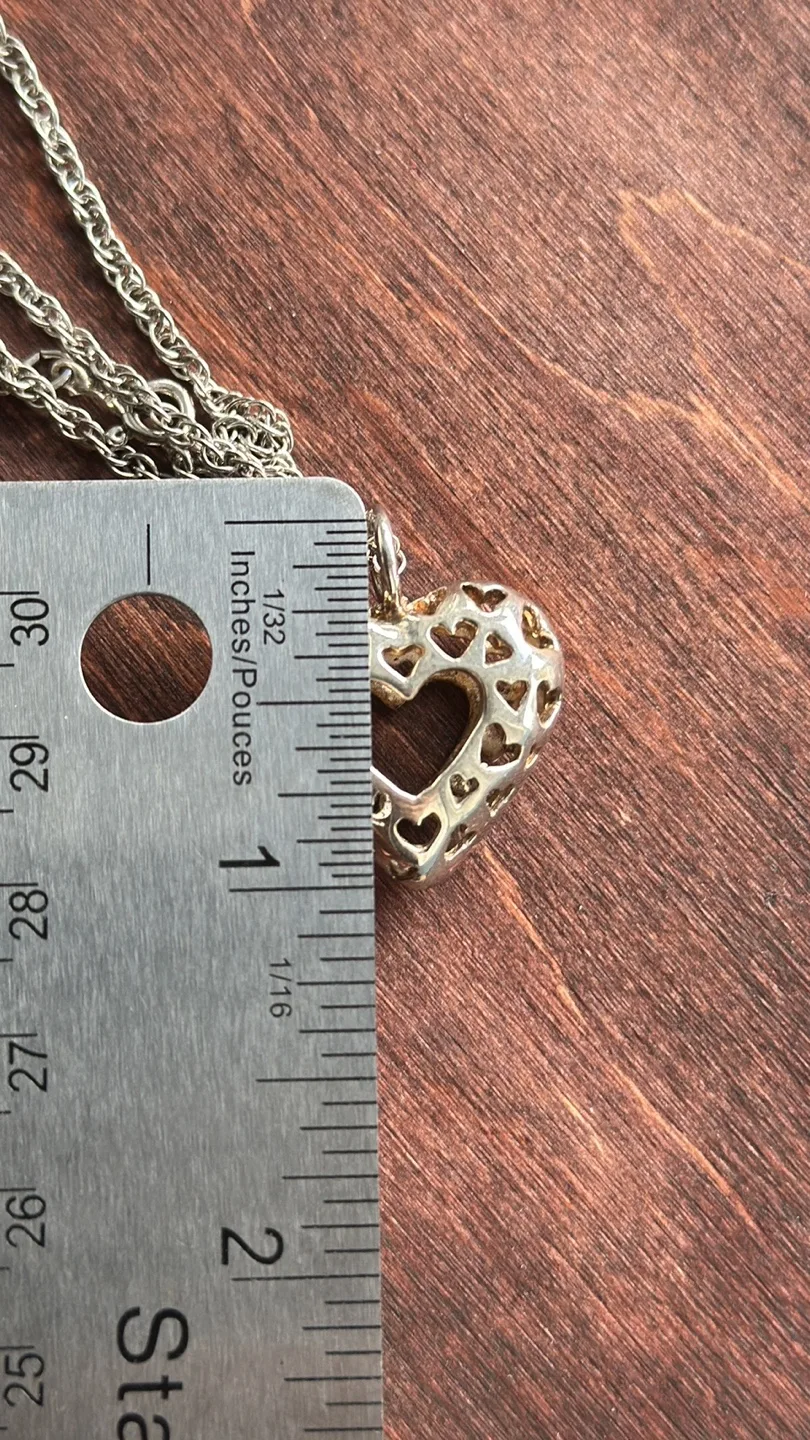 NWOT Sterling Silver Heart Necklace image indicator(6)