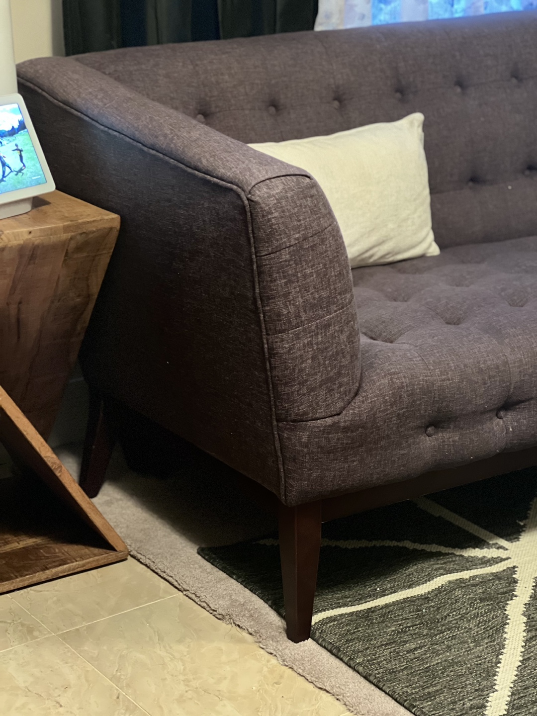 Structure tufted grey comfy modern clean couch /sofa - photo 3