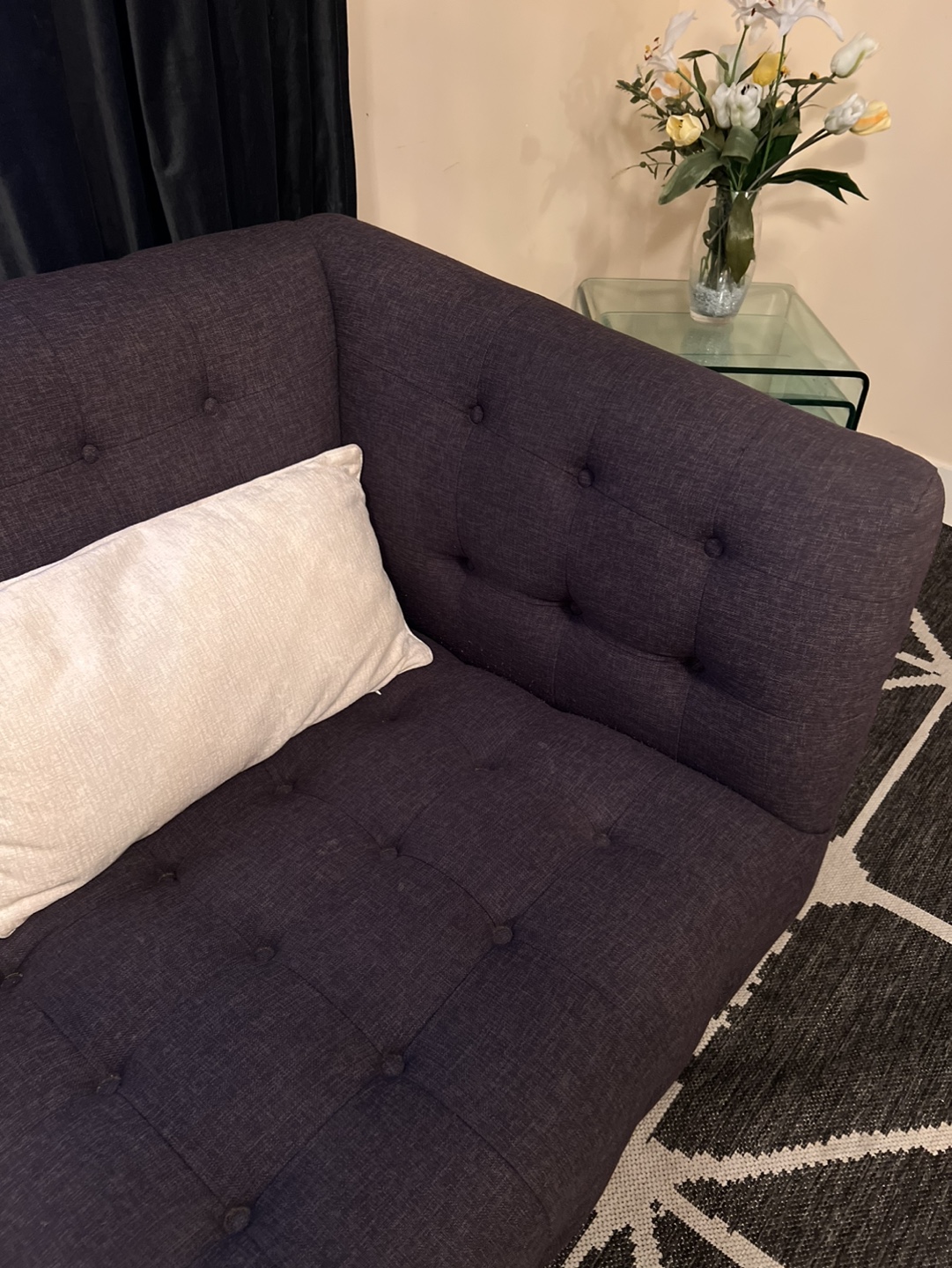 Structure tufted grey comfy modern clean couch /sofa - photo 2