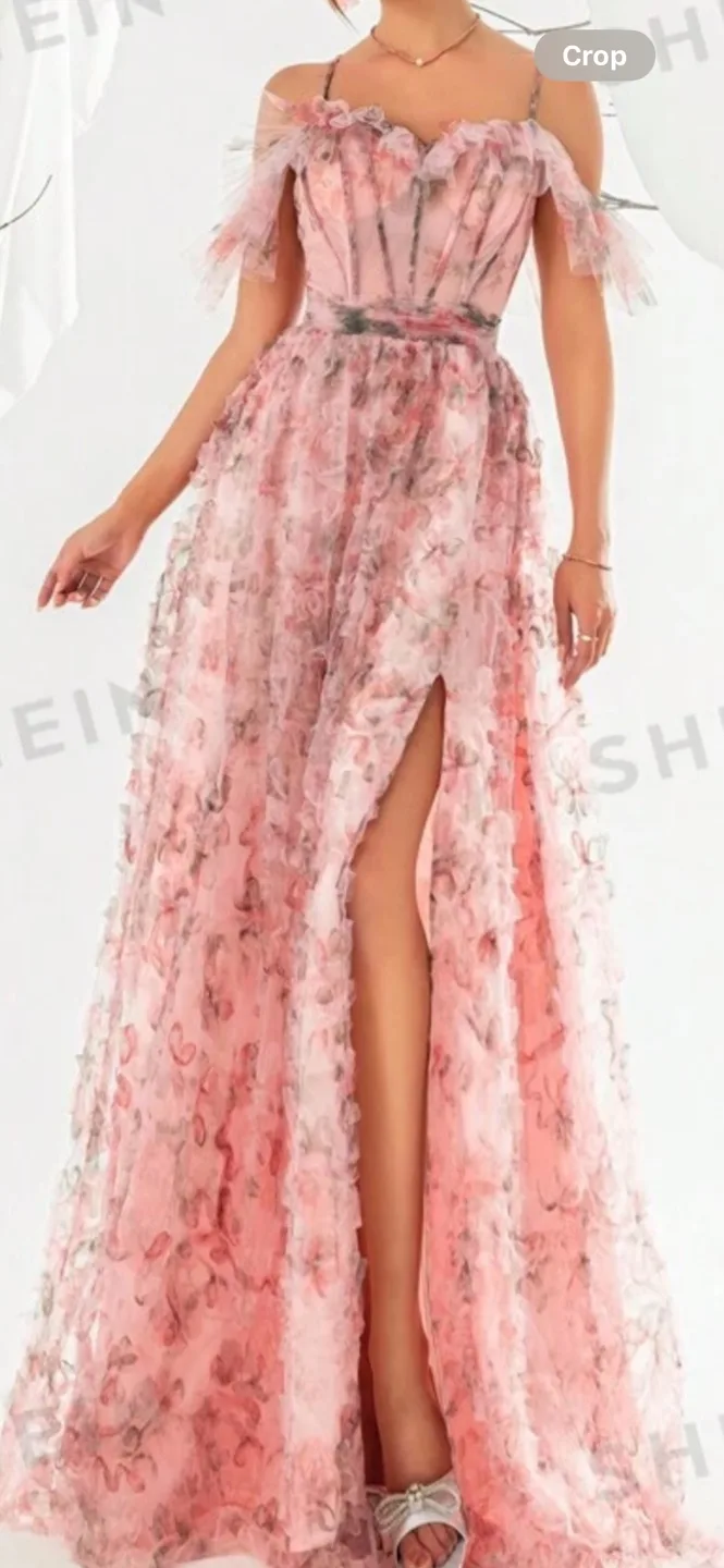 Floral Pink Long Dress thumbnail