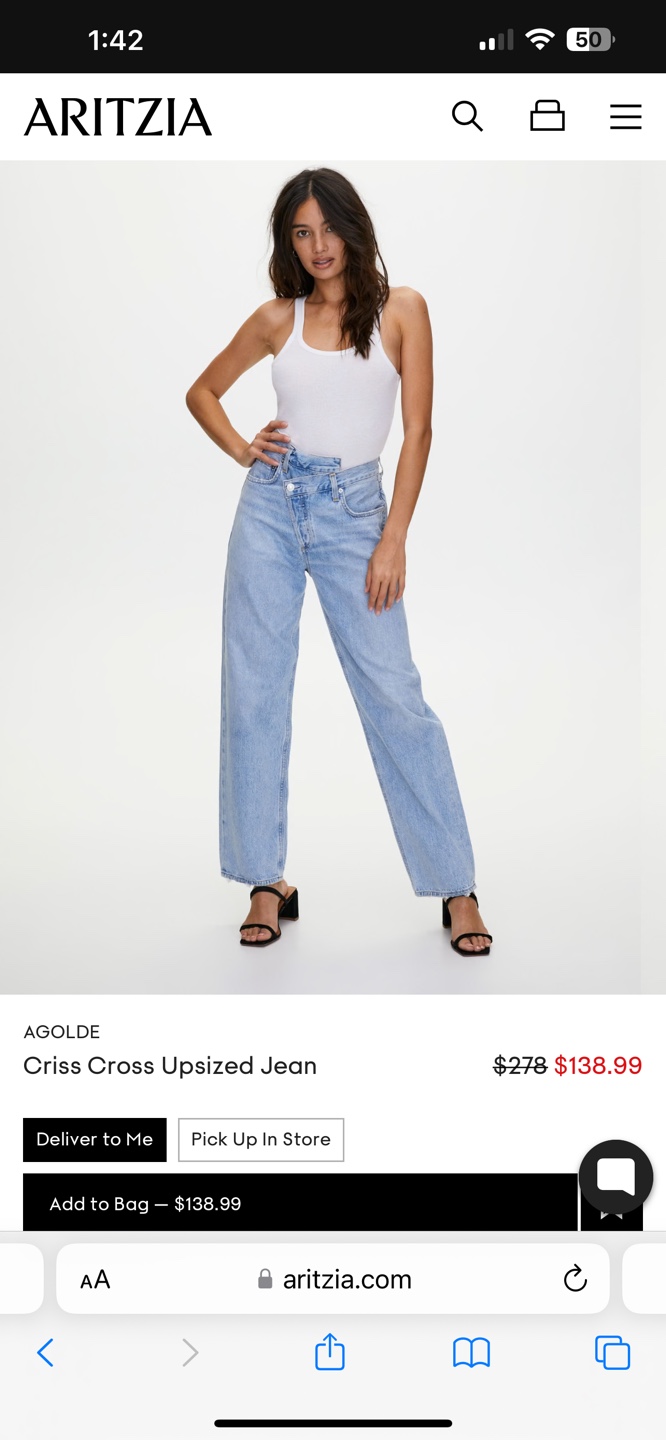 Aritzia Agolde Criss Cross Upsized Jeans (NEW) - photo 2