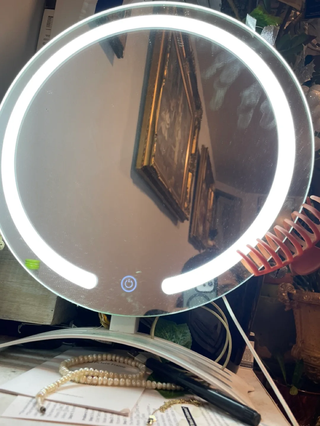 LED Lighted Mirror with Stand was $98 image indicator(3)