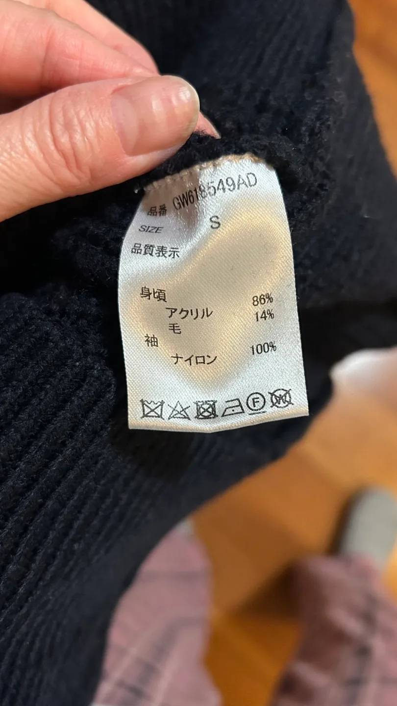 Dark blue Fuzzy Sleeve Sweater oversized S excellent condition image indicator(4)