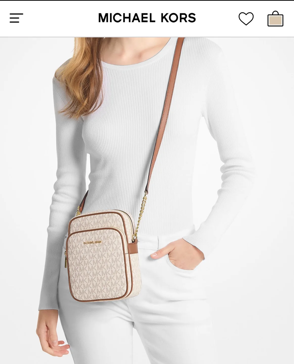 BNWT Michael Kors Jet Set Travel Medium Logo Crossbody Bag image indicator(5)