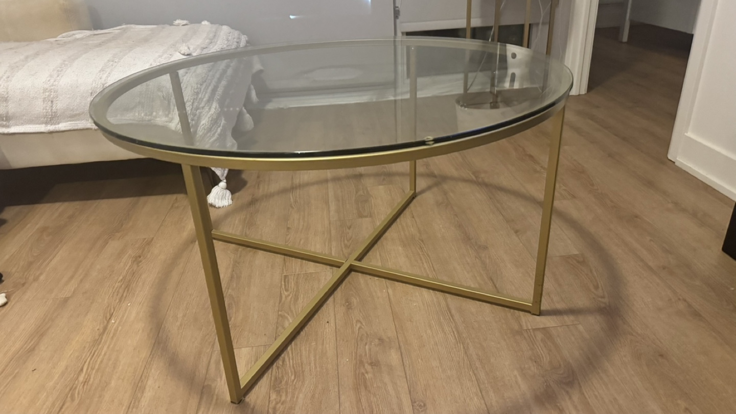 Glass and Gold Coffee Table - photo 2