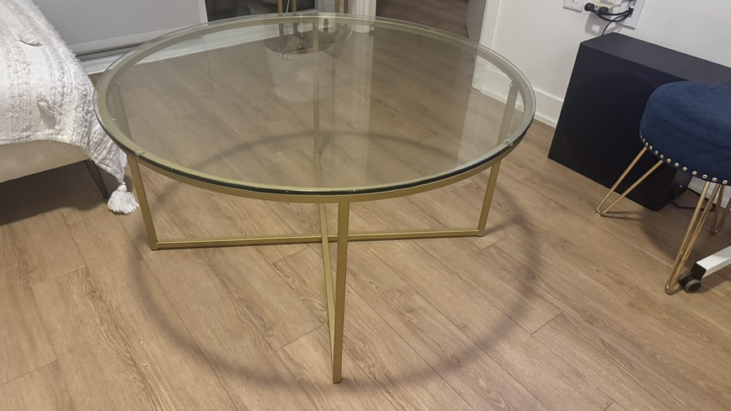 Glass and Gold Coffee Table - photo 3