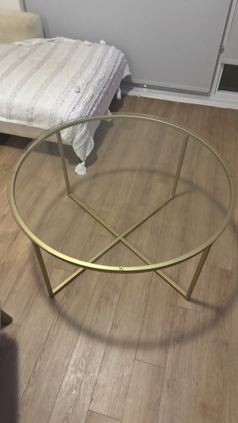 Glass and Gold Coffee Table