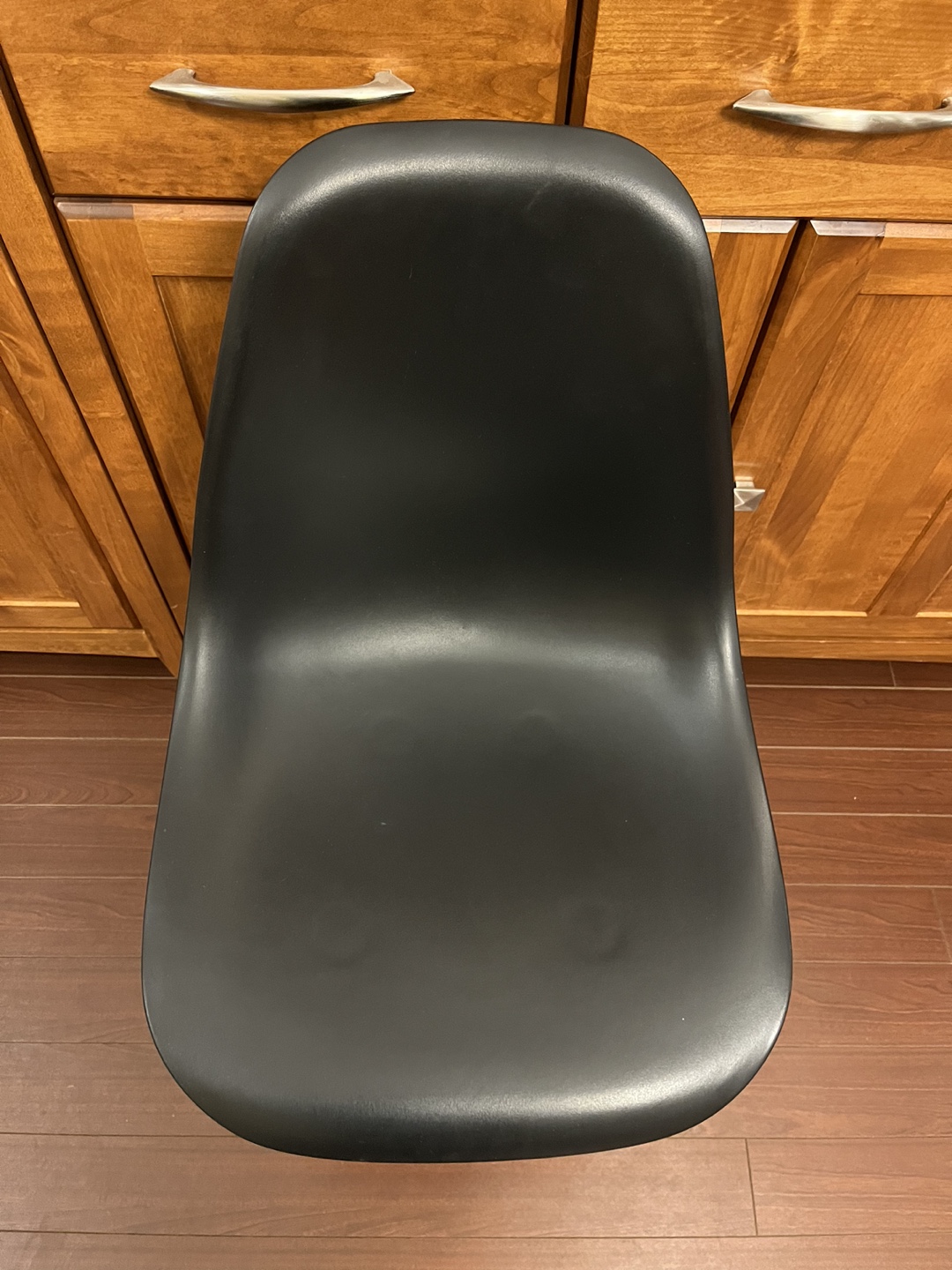 Black Eiffel Style Side Chair with Natural Wood Legs - photo 3