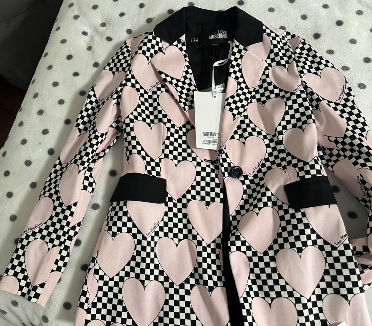 Love Moschino Checkered Heart Blazer