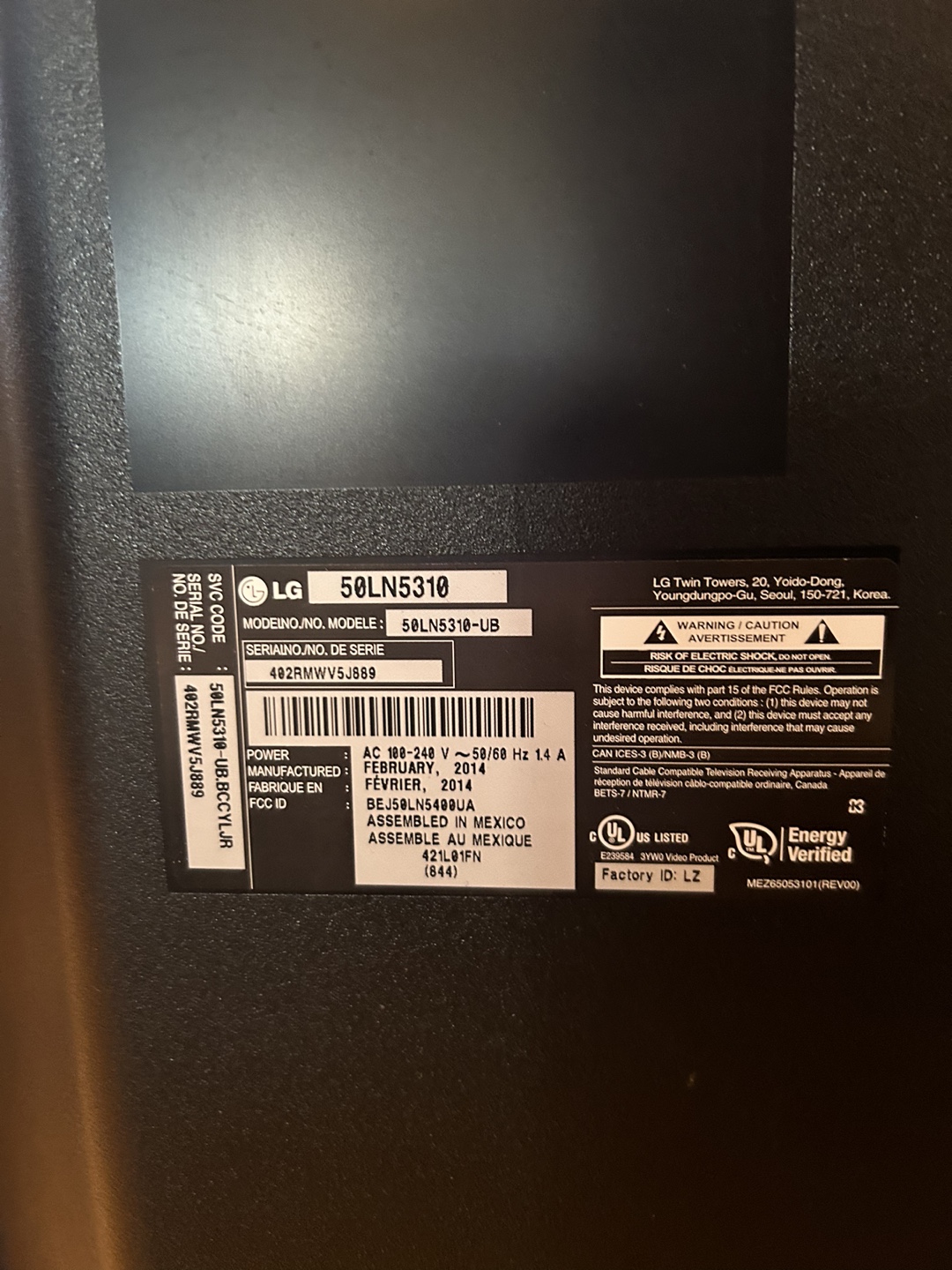 LG 50LN5310 50 inch TV - photo 2