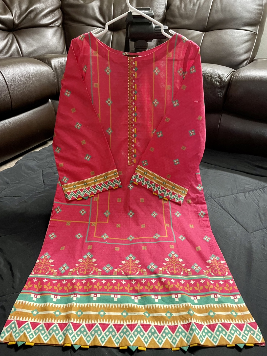 Pink and Green Floral Kurtie