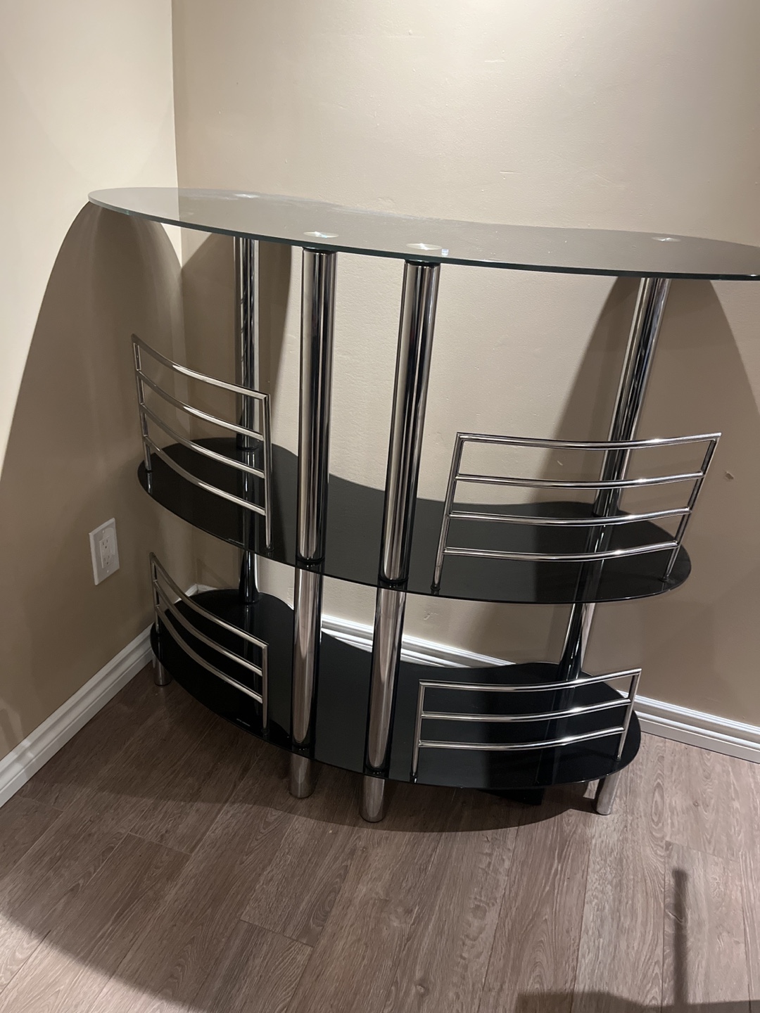 Glass Bar Table with Two Stools
