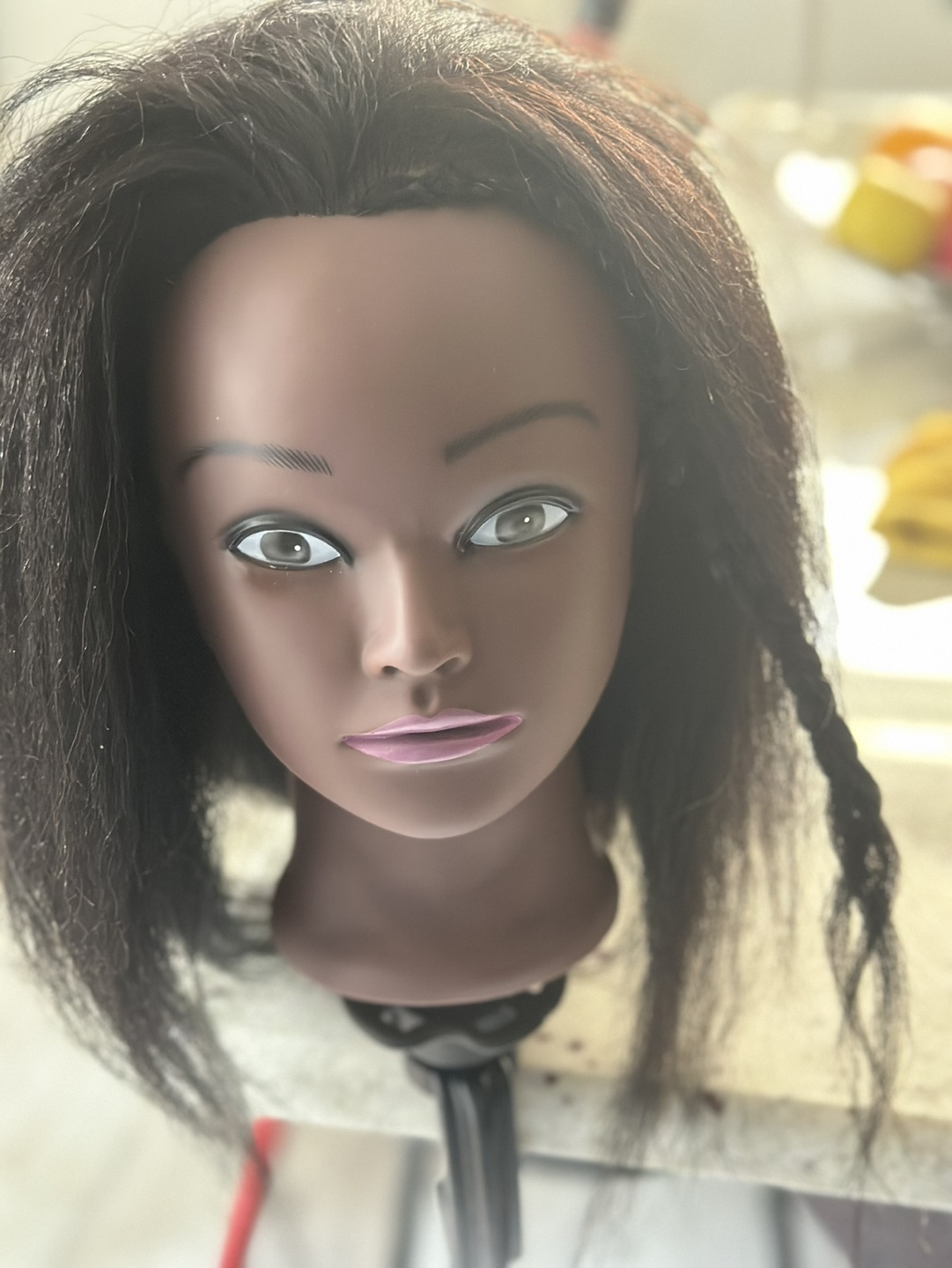 Mannequin Head with Black Hair