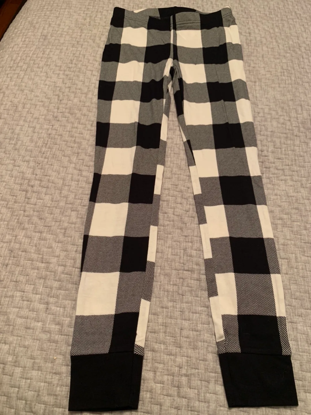 Old Navy Black and White Plaid Leggings image indicator(2)