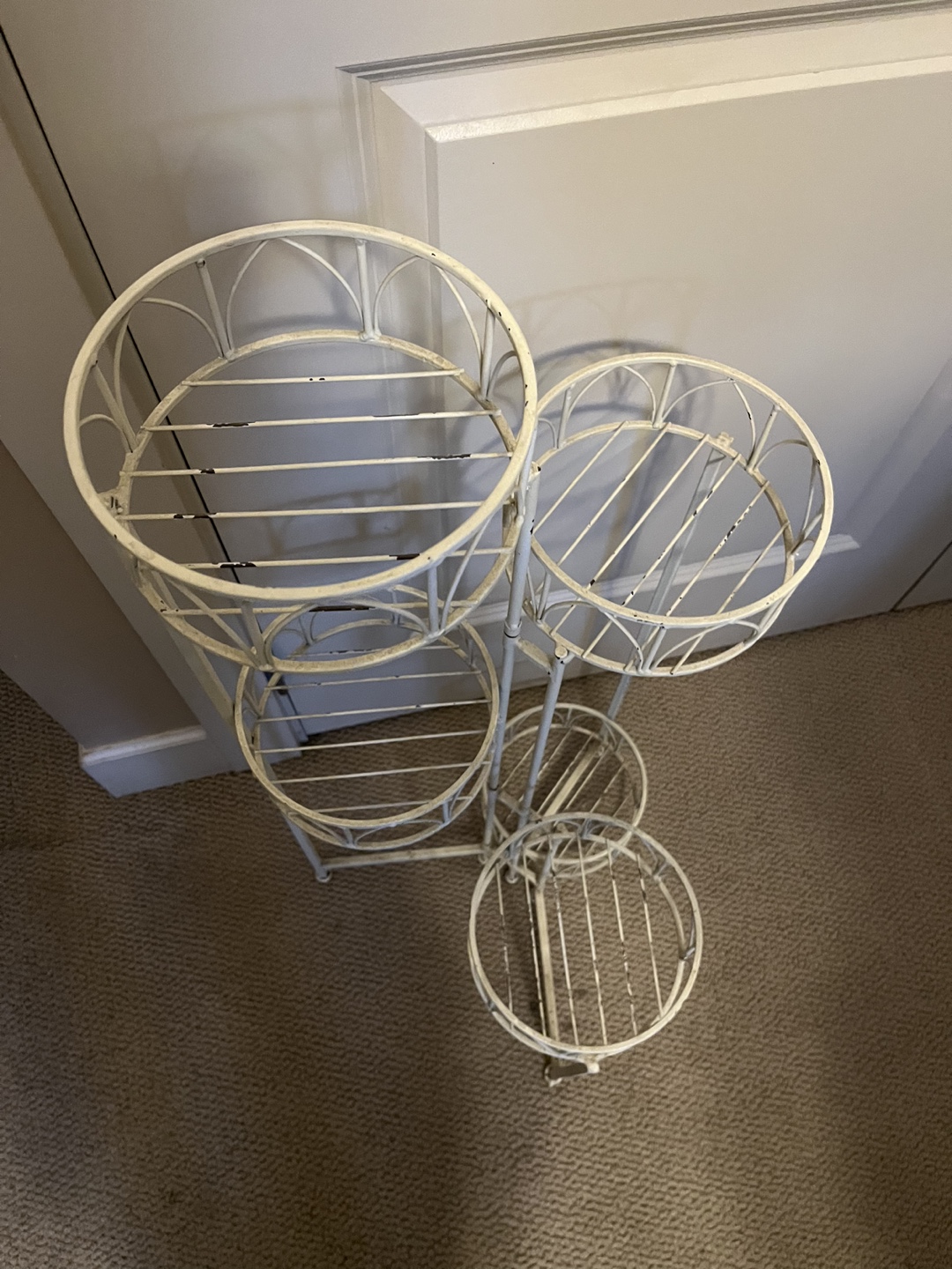 White Metal Plant Stand - photo 2
