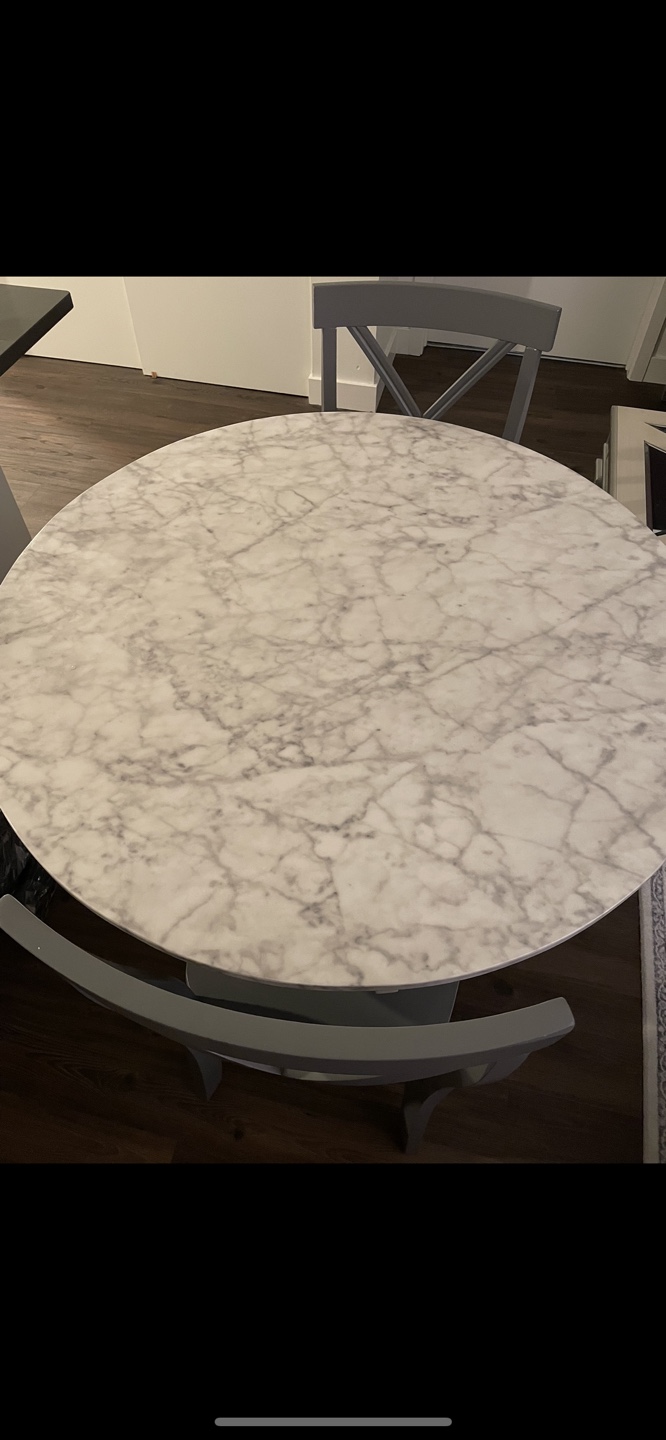 Round Marble Dining Table Set - photo 2
