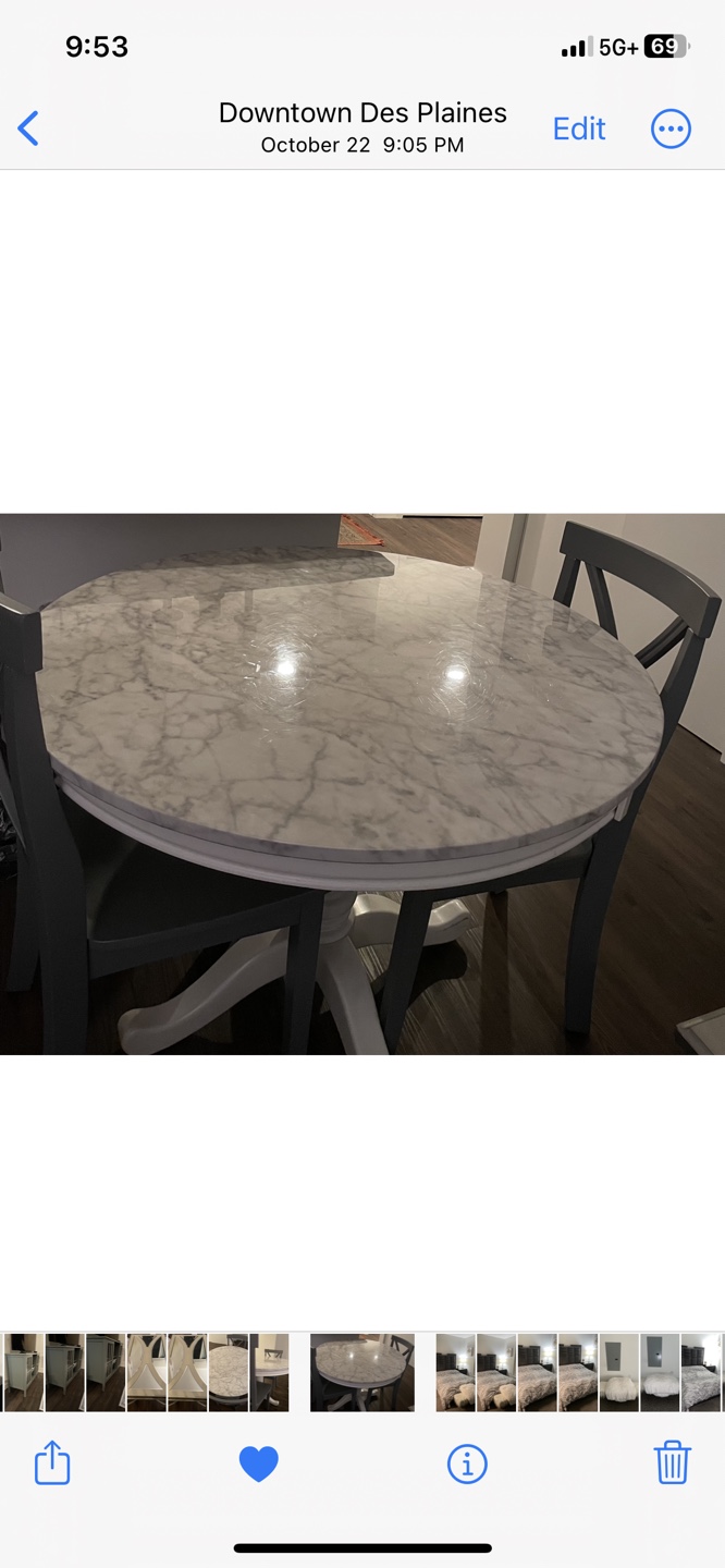 Round Marble Dining Table Set