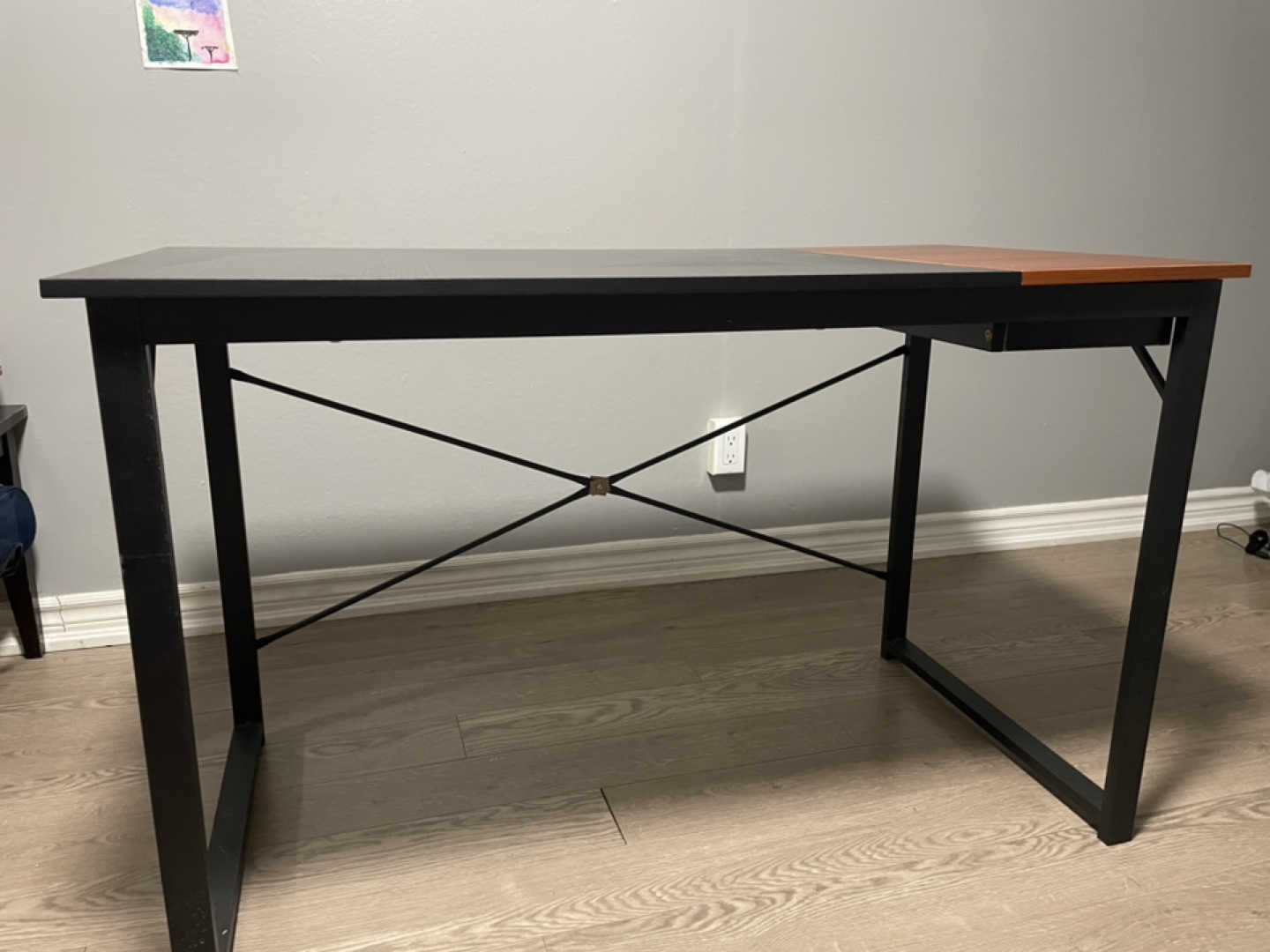 Black and Brown Computer Desk with Drawer - photo 2