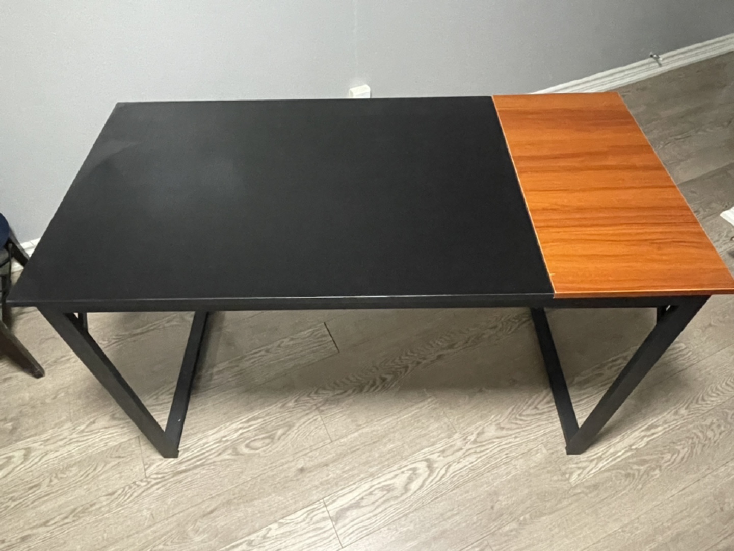 Black and Brown Computer Desk with Drawer