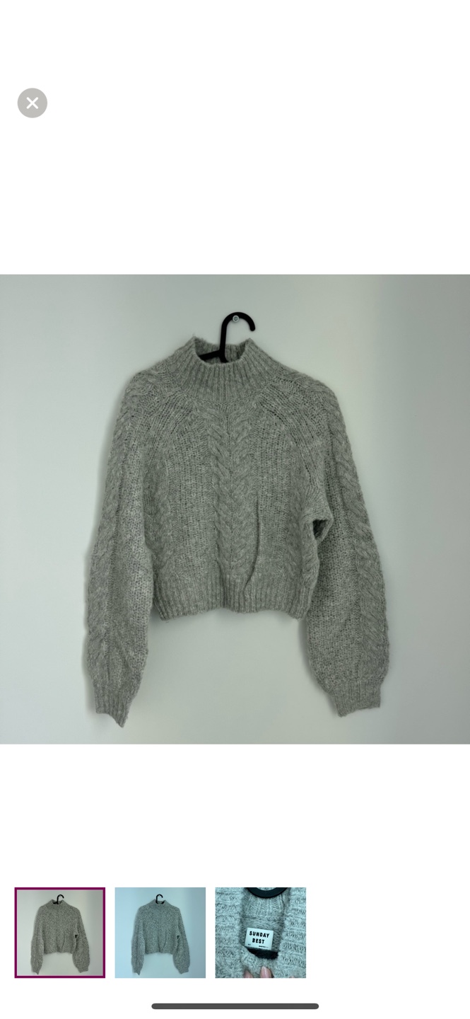 Sunday Best Grey Cropped Melly Sweater