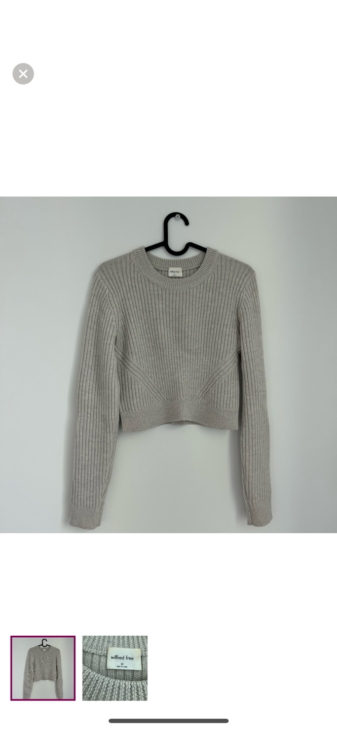 Wilfred Free Grey Boland Cropped Sweater