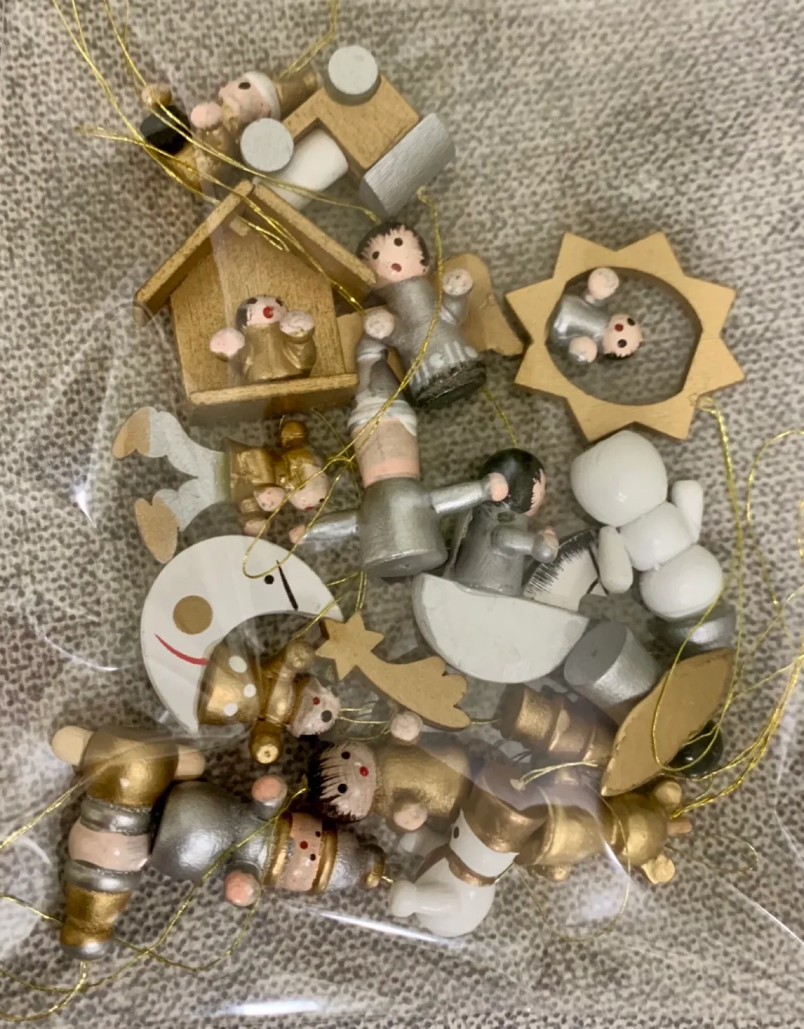 Set of Small Wooden Christmas Ornaments thumbnail