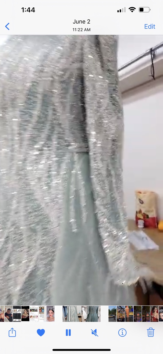Mint Green Sequin Long Sleeve Evening Gown - photo 5