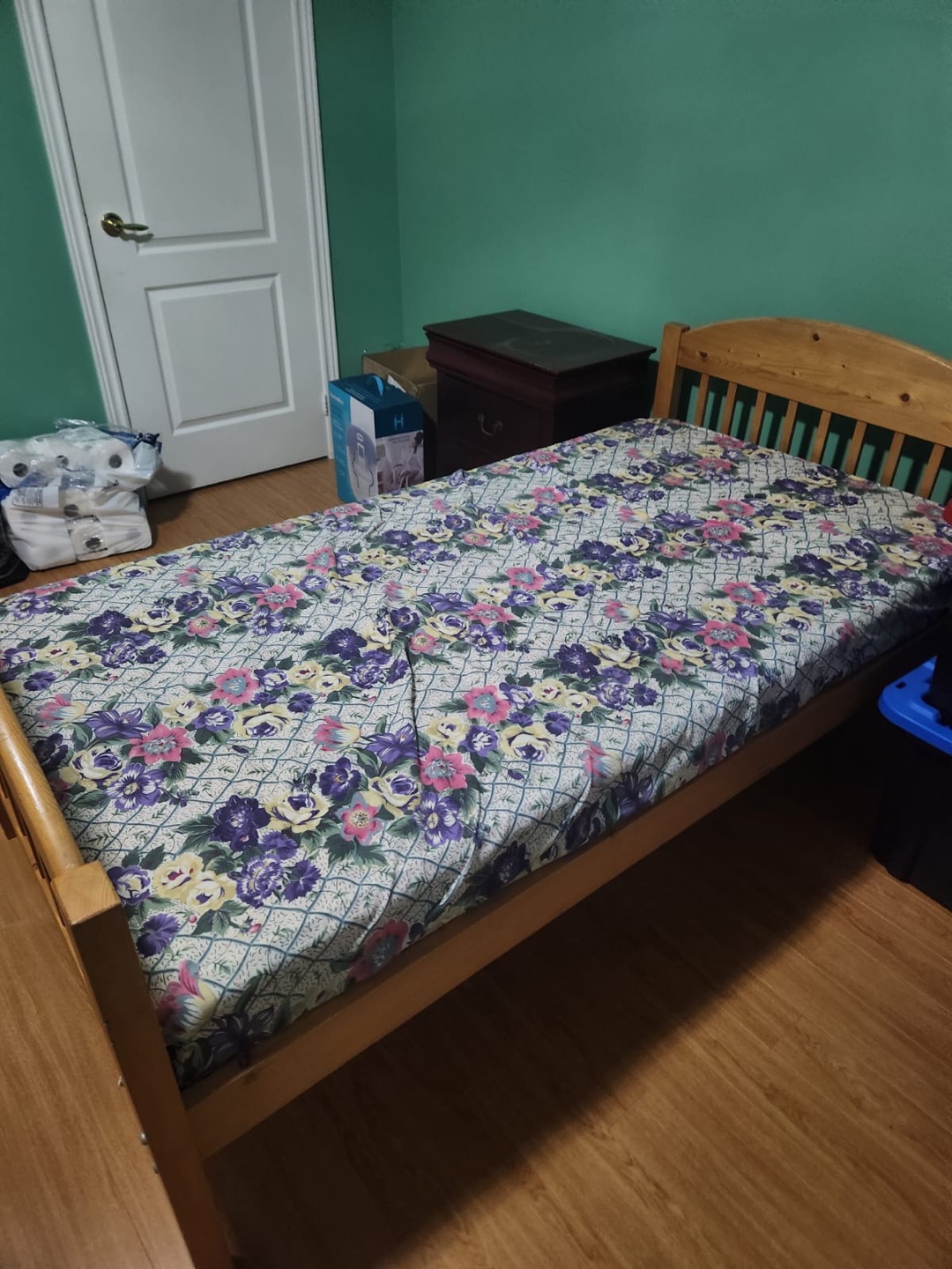 Single bed with no mattress