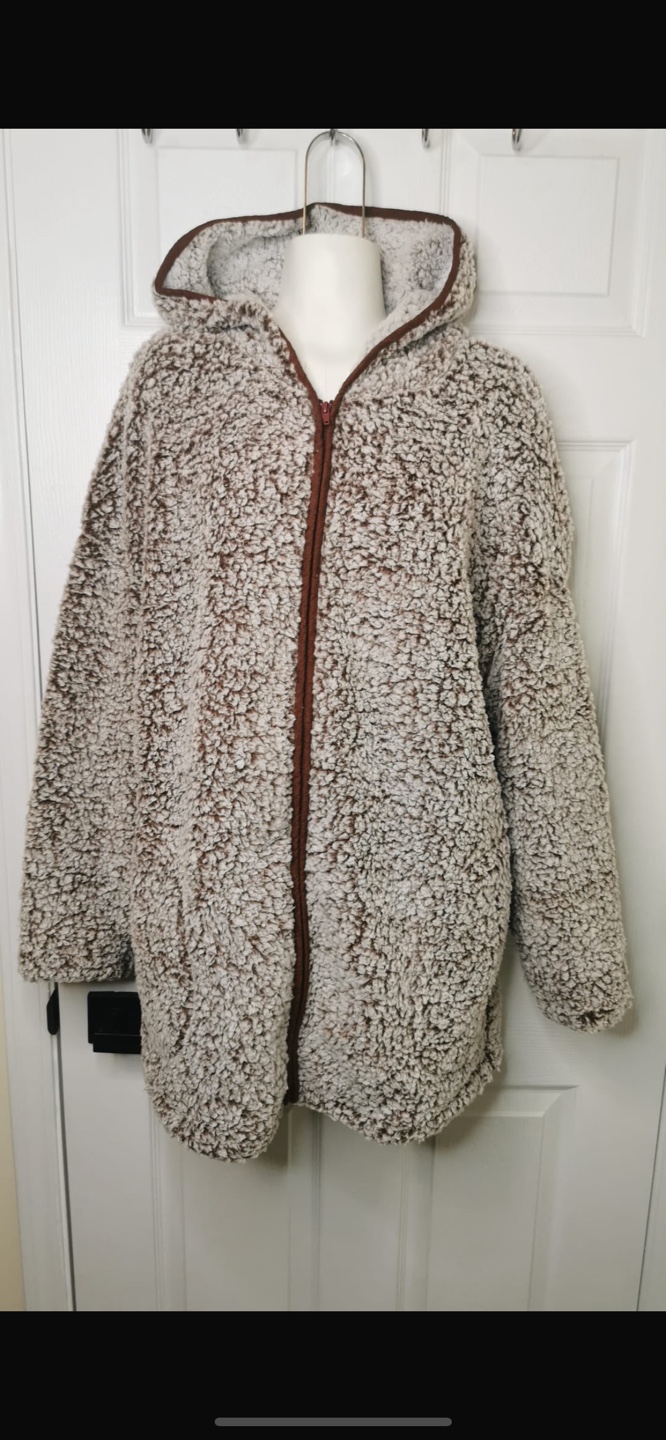 NEW! Les umes Fleece Soft Fuzzy Hoodie Cardigan with Pockets - photo 5