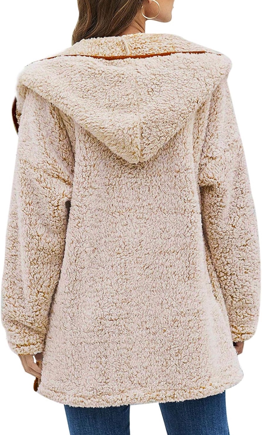 NEW! Les umes Fleece Soft Fuzzy Hoodie Cardigan with Pockets - photo 2