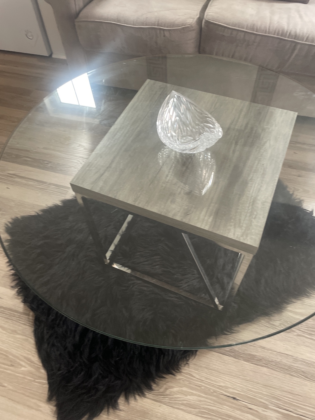 Glass Top Coffee Table with Metal Frame - photo 3
