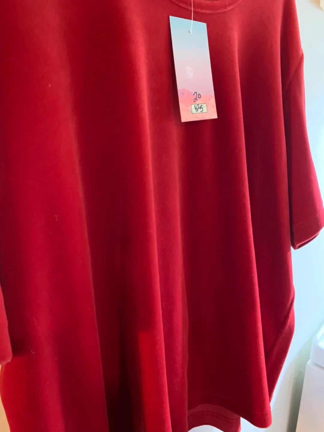 Red velour/velvet t-shirt image indicator(3)