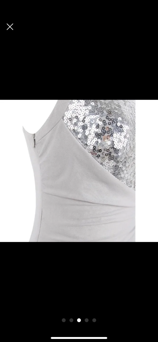 New Silver Sequin One Shoulder Dress image indicator(3)