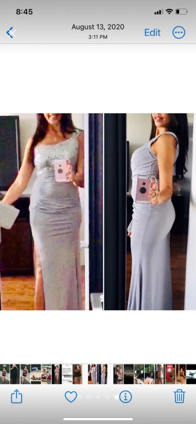 New Silver Sequin One Shoulder Dress image indicator(5)