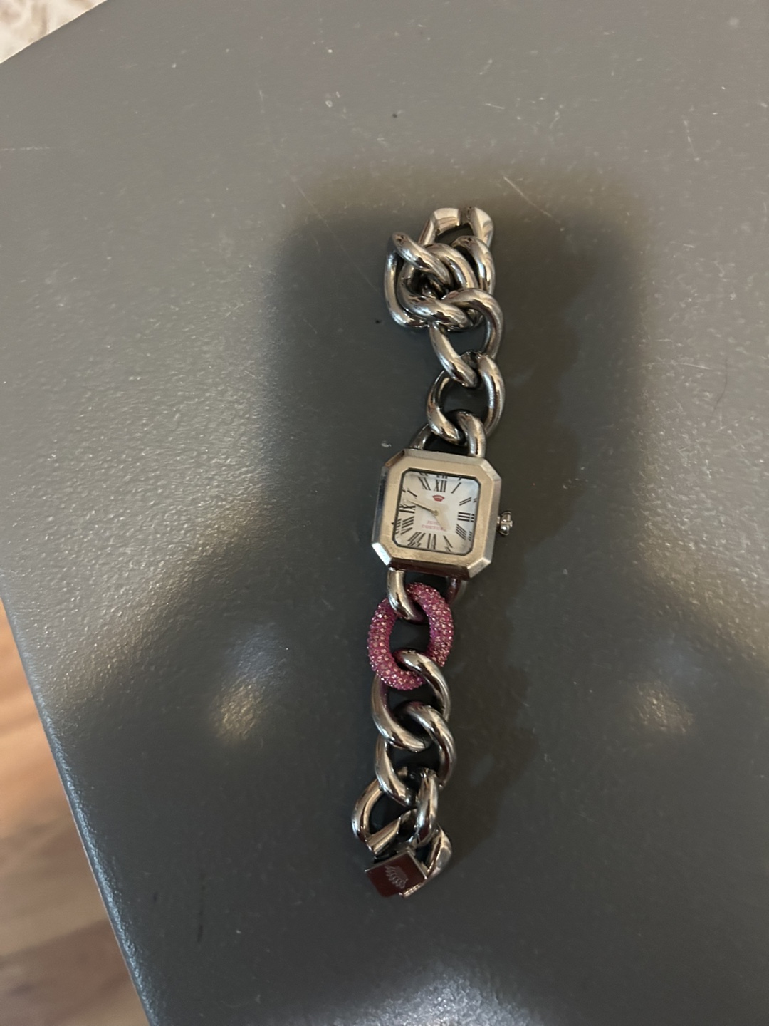 Women's Silver and Pink Chain Link Watch - photo 2