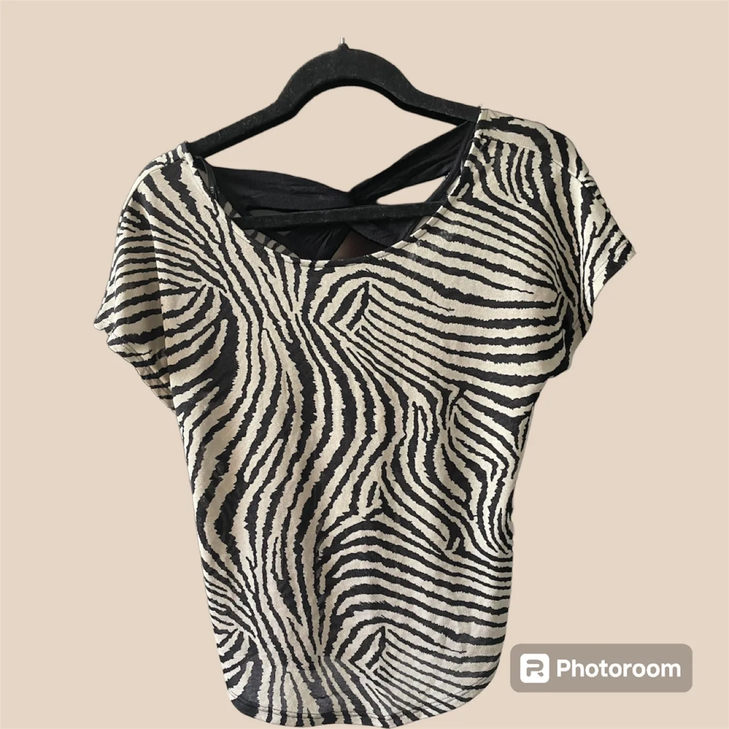 Zebra Print Top with Cutout Back